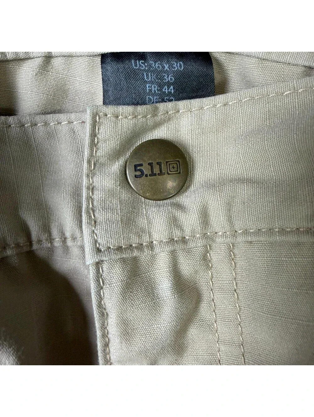 5.11 Tactical Cargo Pants Mens 36x30 Beige Elastic Waist Work Utility Hiking
